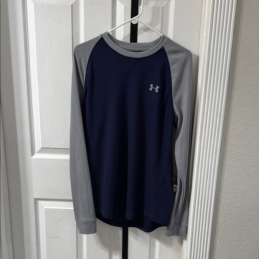 Under Armour Blue and Gray Long Sleeve Performance Tee